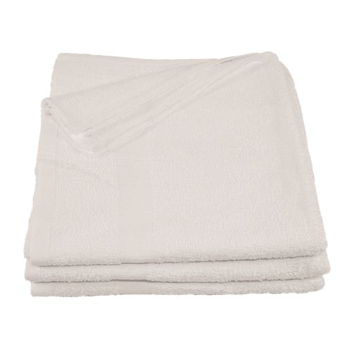 Imported Terry Bath Towel, 100% Cotton Cam Border, 20x40, 5.5 lbs/dz, White
